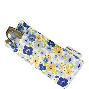 Mary Square Blue Canvas Fabric Reading Eyeglass Case - Birmingham Floral NEW